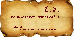Baumholczer Manszvét névjegykártya